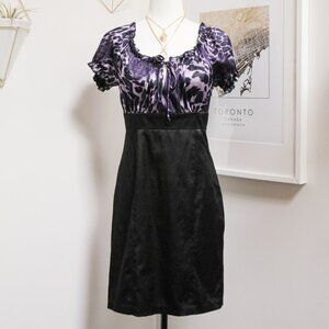 Satin Purple Leopard Print Babydoll Dress 🔮 Whimsigoth